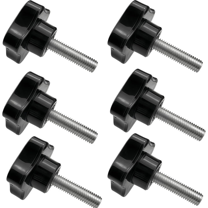 6 pcs Clamping Screw Knobs Handle, M8 x 25 mm Star Thread Handle, Replacement Tightening Screw, Quick Disassembly Replacement Parts, for Umbrella Base Replacement knob