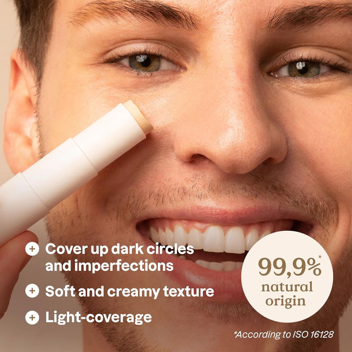 Attitude Oceanly Light Coverage Under Eye Concealer Stick, Titanium Dioxide-Free, Made in Canada, EWG Verified, Plastic-Free, Vegan Makeup, Cream, 5.7 grams