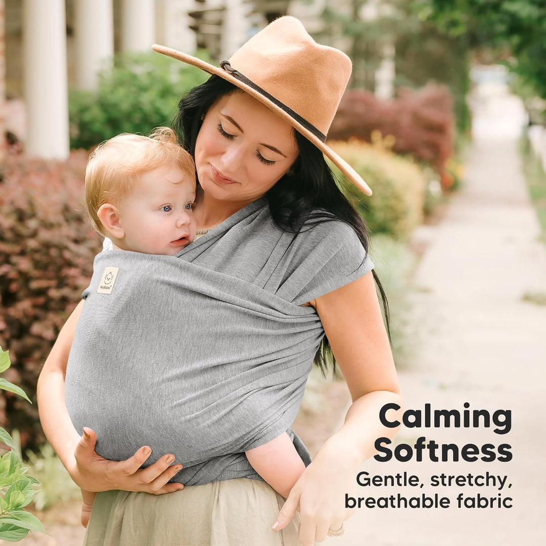 KeaBabies Baby Wrap Carrier - All in 1 Original Baby Carrier Newborn To Toddler Sling, Easy to Wear, Hands Free Bonding, Lightweight, Breathable Infant Wraps (Classic Gray)