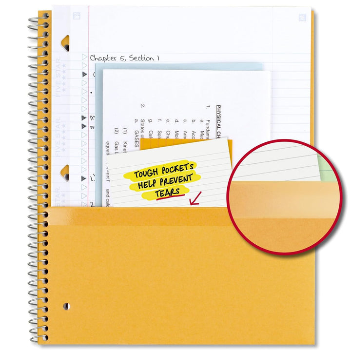 Five Star 1-Subject Spiral Notebook, 8.5" x 11" Paper Size, College Ruled, 200 Pages/100 Sheets, Neat Sheet Perforated Pages, Wirebound, Black Poly Cover, Pack of 1 (72057)