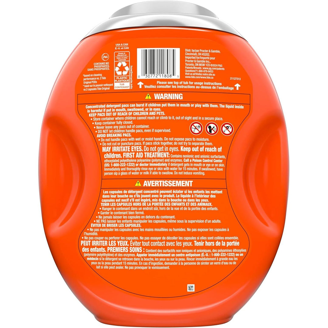 Tide Power PODS White Laundry Detergent Pacs Brilliant Whitening + Color Protect, 63XL Count