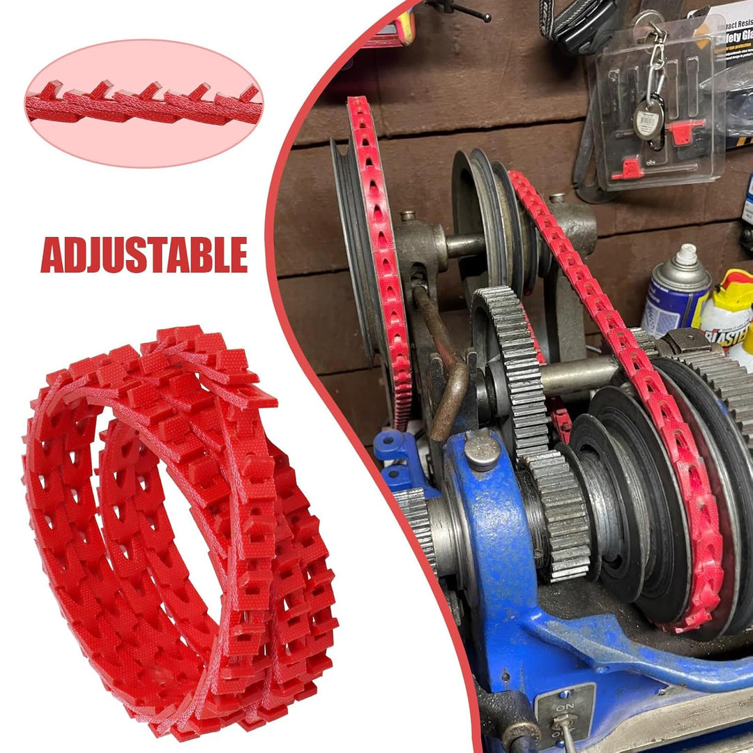 5FT Power Twist V Belt 1/2-Inch x 5 Feet A Type, Adjustable Link V Belt Drive Belt Perfect for Lathes, Table Saws and Other Woodworking Tools (Red)