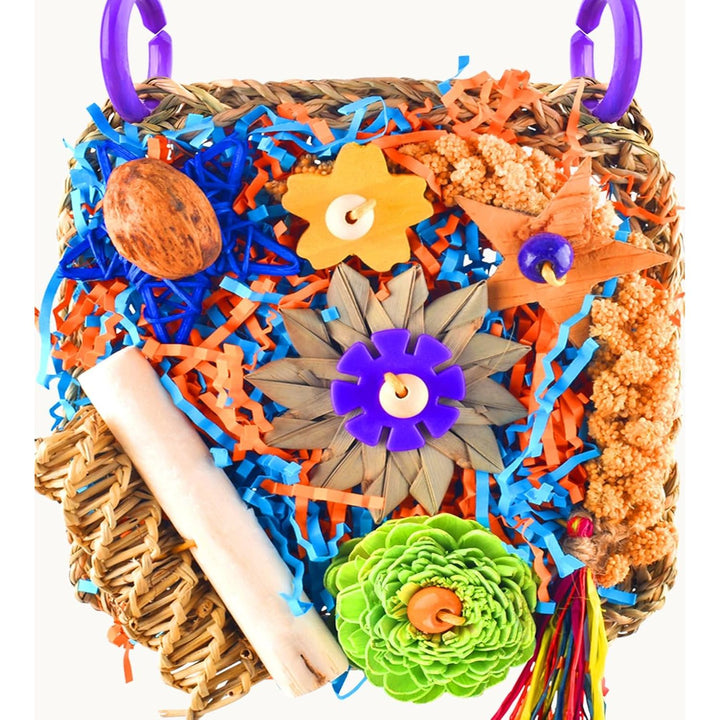 Bird Toys, Parrot Chewing Shredding Foraging Toys Parakeet Hanging Toys for Budgies Lovebird Cockatiel Small-Medium Bird