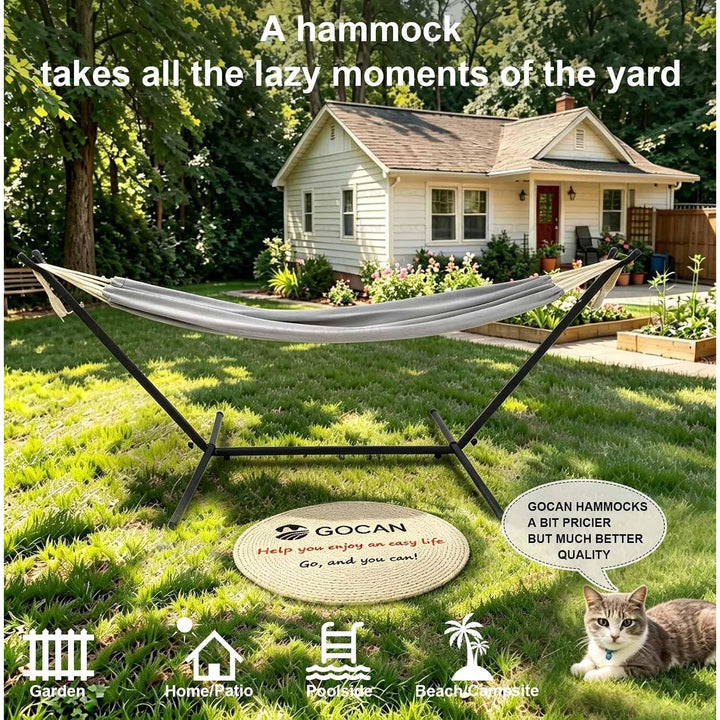 Double 2 Person XXL Hammock, 220 x 150cm, Grey