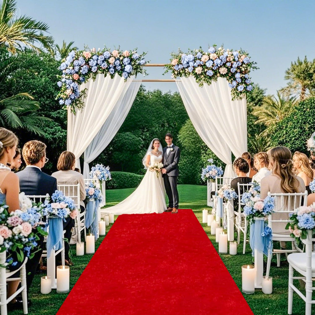 Red Aisle Runner for Wedding Ceremony 4x15 FT Sequin Aisle Runner Glitter Aisle Runner for Outdoor Rug Runner Carpet Runner for Party Aisle Floor Runner Aisle for Church Beach Weddings