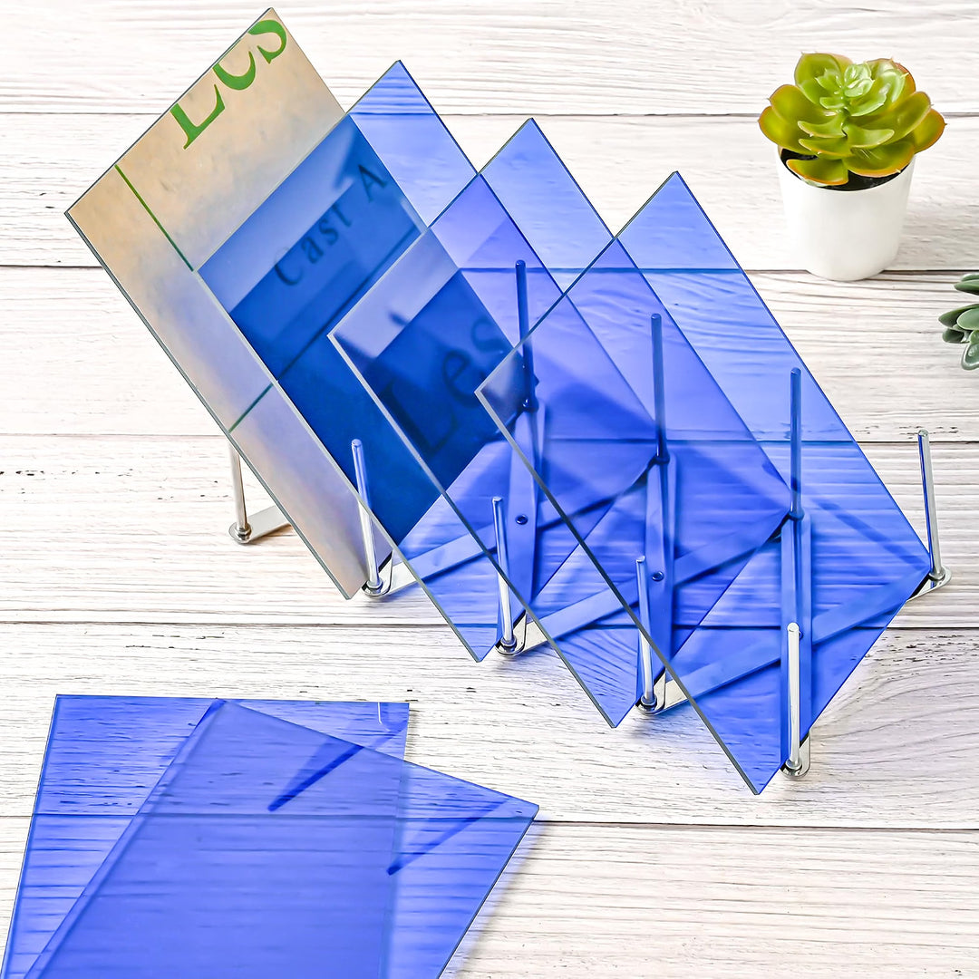 Blue Transparent Acrylic Sheets 8 x 12 x 1/8 inch Thick 3mm Cast Plexiglass Sheets,for Sign,Craft,Painting,Laser Cutting,DIY Display Projects… (2, Blue, 8"x 12")