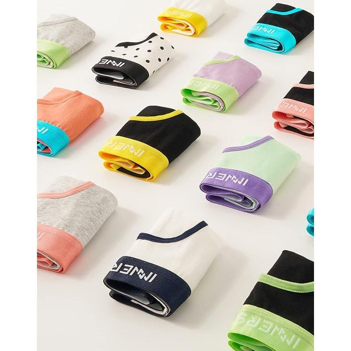 Girls' Soft Cute Underwear Cotton Panties for 8-16 Years Old Teens 6-Pack L 12-14