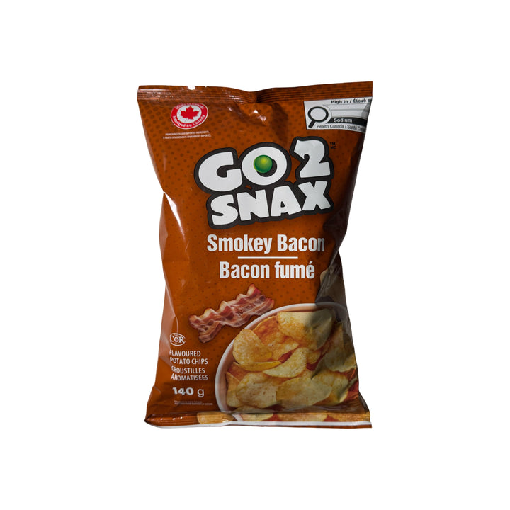 Go2Snax Smokey Bacon Potato Chips, 140g