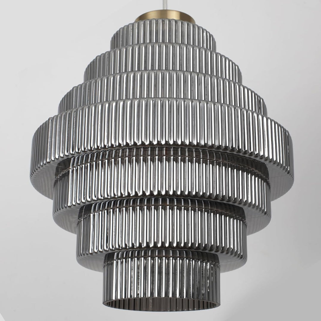 8.7” Smoky Black Crystal Chandelier - Modern Glass Pendant Light Fixture for Dining Room, Kitchen Island - Just Closeouts Canada Inc.