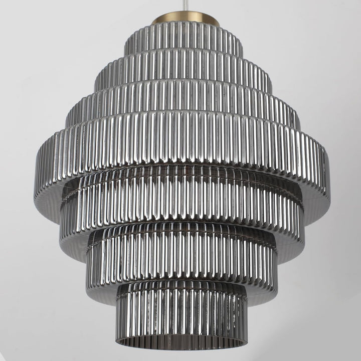 8.7” Smoky Black Crystal Chandelier - Modern Glass Pendant Light Fixture for Dining Room, Kitchen Island - Just Closeouts Canada Inc.