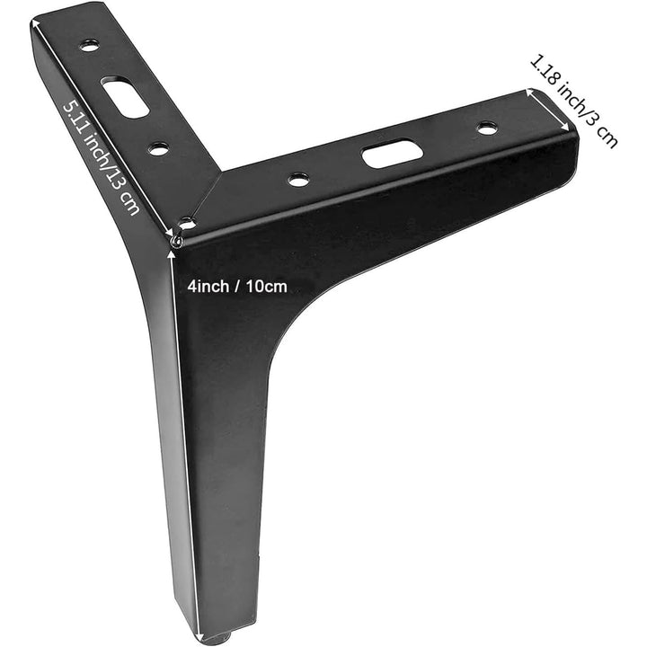 8Packs 4Inch Metal Furniture Legs - 4in/10CM Black Metal Cabinet Legs Modern Triangle Dresser Legs - Just Closeouts Canada Inc.