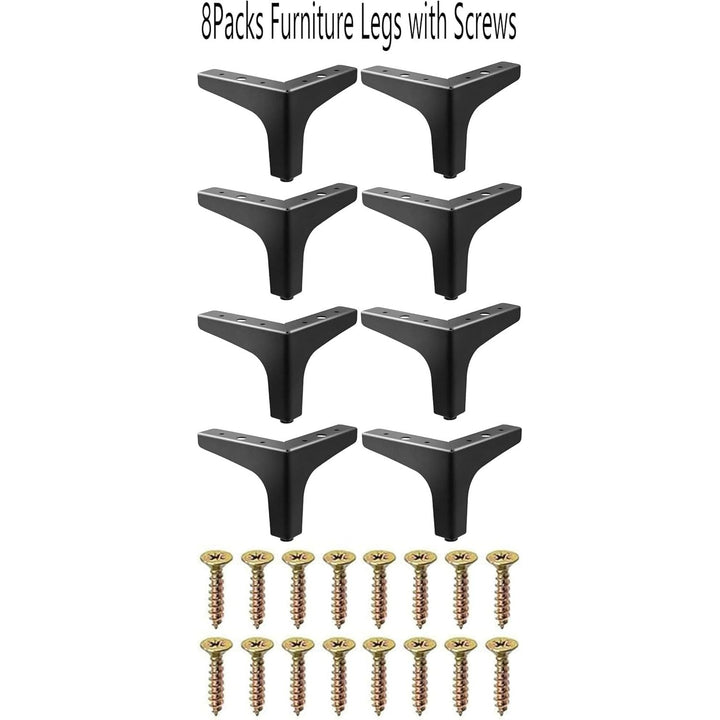 8Packs 4Inch Metal Furniture Legs - 4in/10CM Black Metal Cabinet Legs Modern Triangle Dresser Legs - Just Closeouts Canada Inc.
