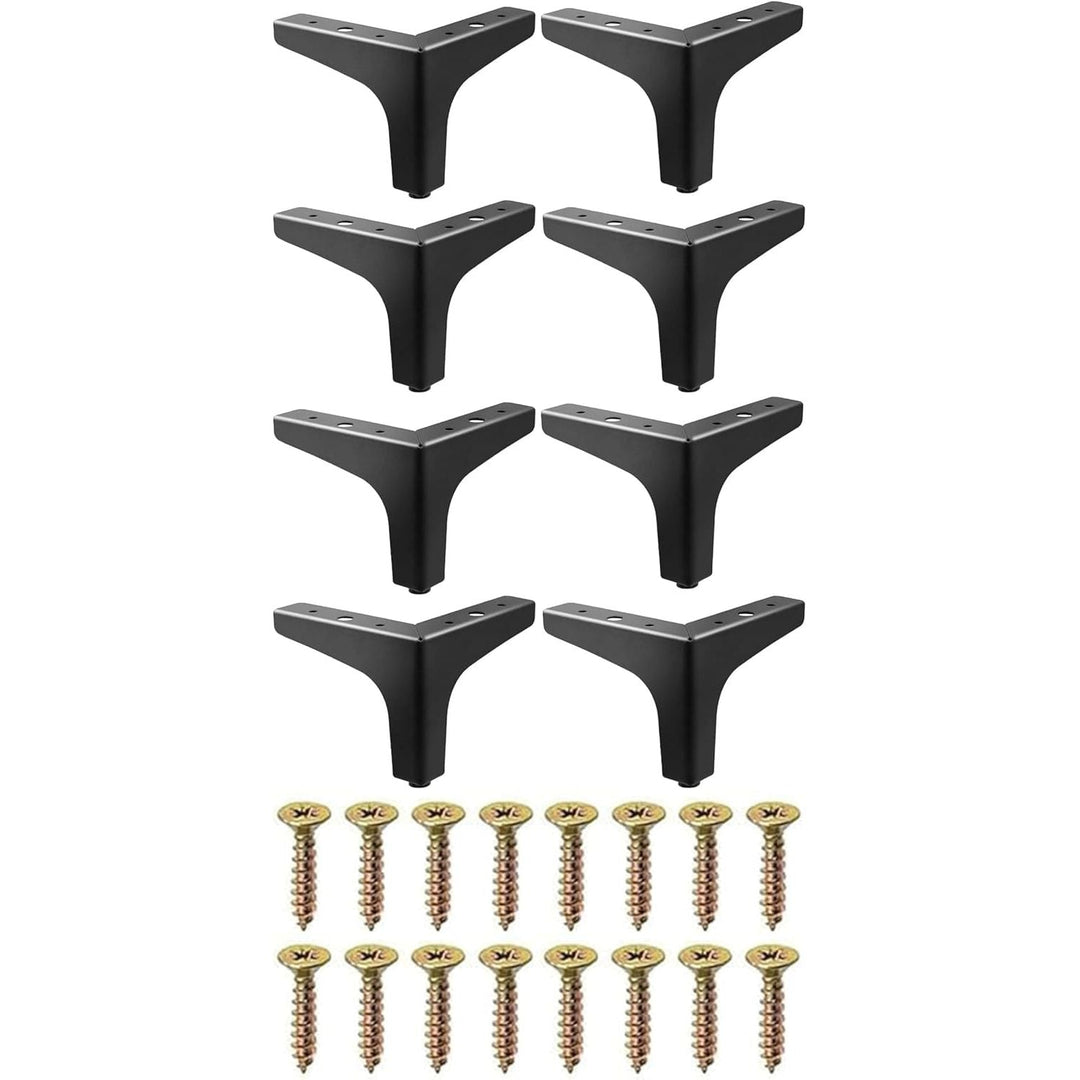 8Packs 4Inch Metal Furniture Legs - 4in/10CM Black Metal Cabinet Legs Modern Triangle Dresser Legs - Just Closeouts Canada Inc.