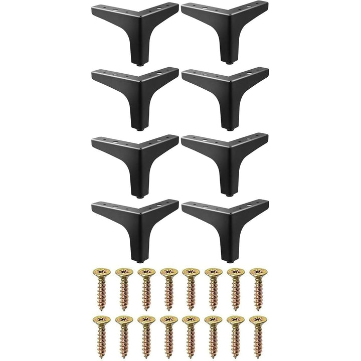 8Packs 4Inch Metal Furniture Legs - 4in/10CM Black Metal Cabinet Legs Modern Triangle Dresser Legs - Just Closeouts Canada Inc.