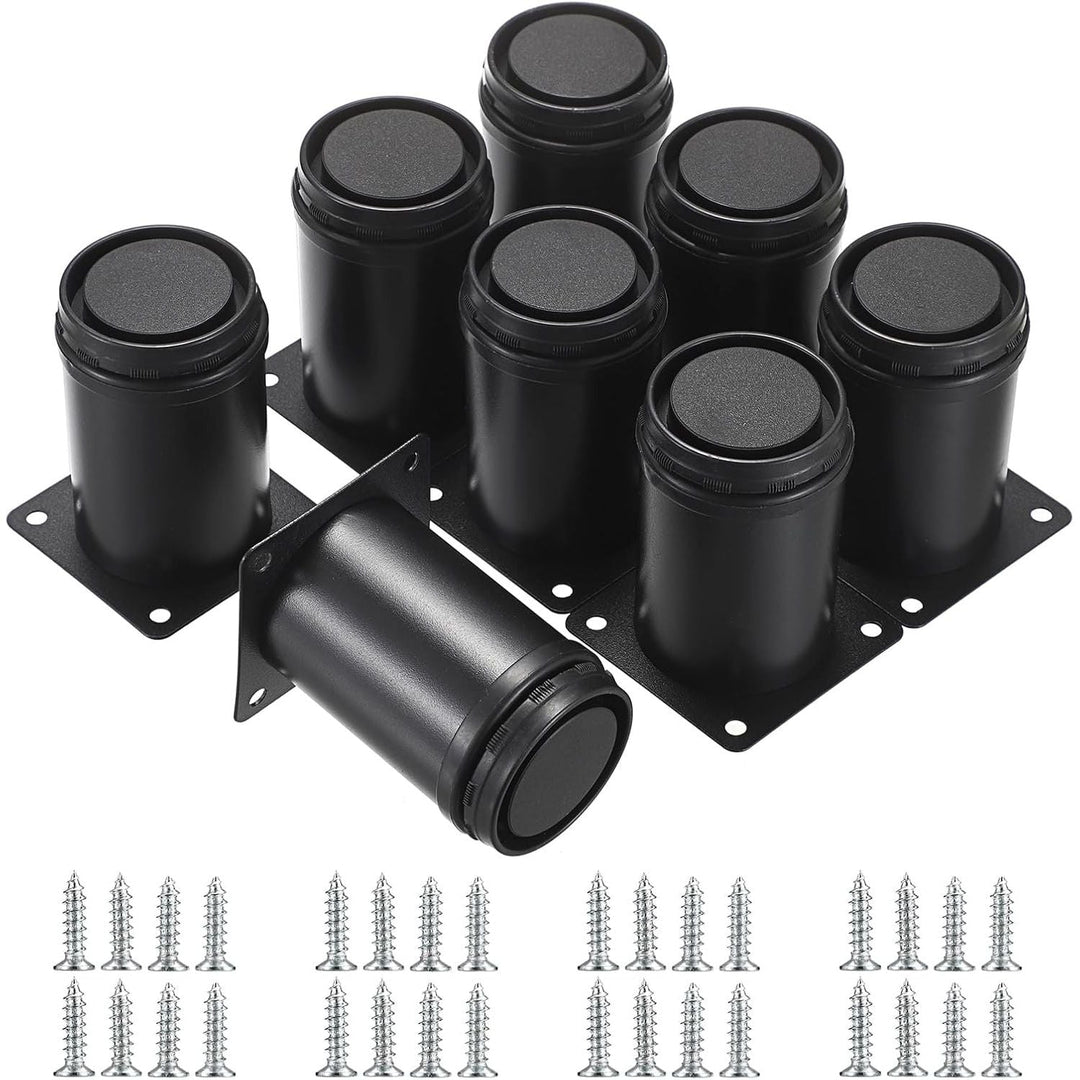 8Pcs 3 Inch Adjustable Metal Furniture Legs Stainless Steel Furniture Cabinet Legs Heavy Duty Replacement Sofa Support Legs Sofa Feet Furniture Feet for Worktop, Unit, Desk Table, Couch, Black - Just Closeouts Canada Inc.