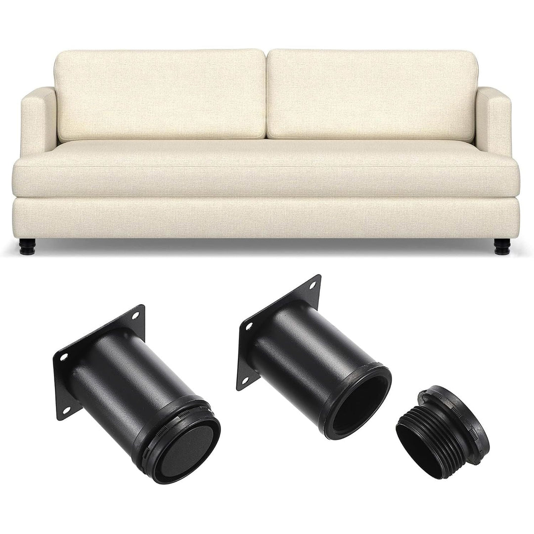 8Pcs 3 Inch Adjustable Metal Furniture Legs Stainless Steel Furniture Cabinet Legs Heavy Duty Replacement Sofa Support Legs Sofa Feet Furniture Feet for Worktop, Unit, Desk Table, Couch, Black - Just Closeouts Canada Inc.