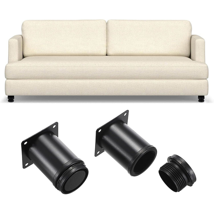 8Pcs 3 Inch Adjustable Metal Furniture Legs Stainless Steel Furniture Cabinet Legs Heavy Duty Replacement Sofa Support Legs Sofa Feet Furniture Feet for Worktop, Unit, Desk Table, Couch, Black - Just Closeouts Canada Inc.