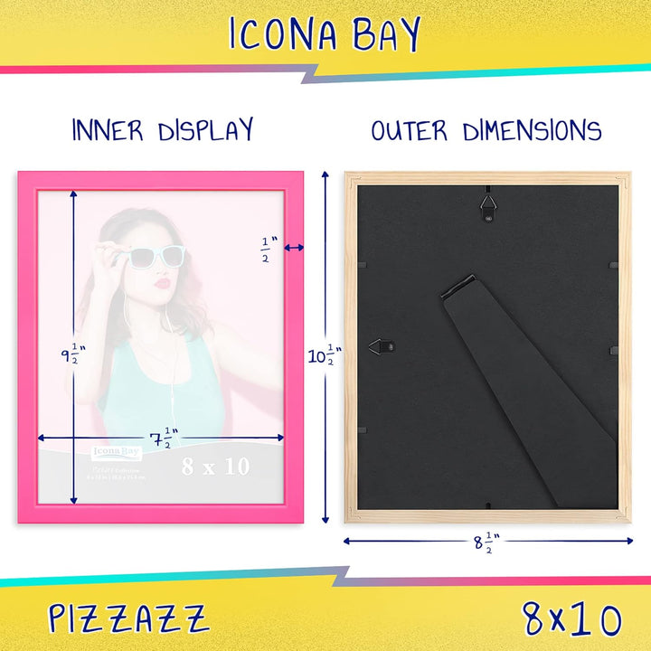 8x10 (20x25 cm) Picture Frame, Pink Colored Solid Wood Scandinavian Style Frame, 1PK - Just Closeouts Canada Inc.00810077986936