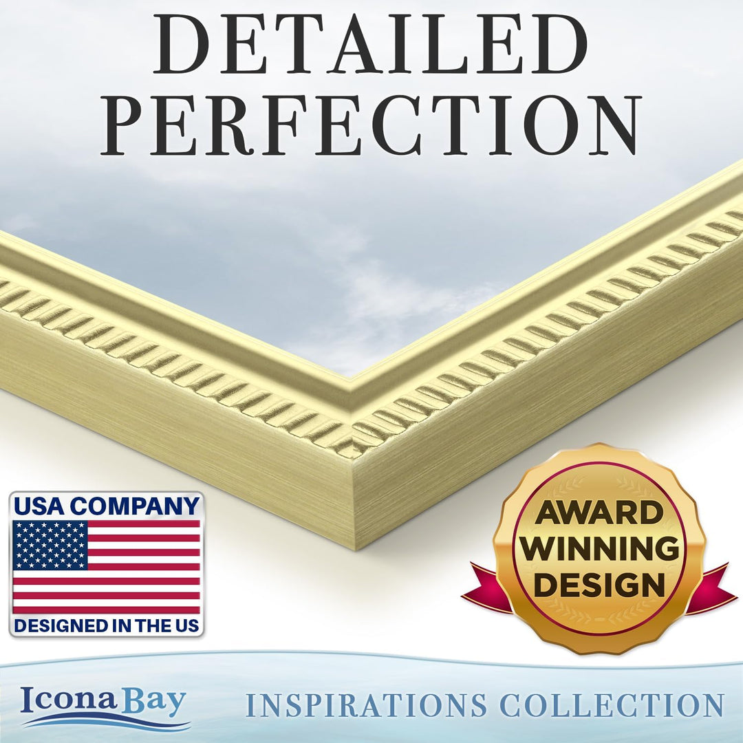 8x10 (20x25 cm) Picture Frames , Beautifully Detailed Molding, Contemporary Picture Frame Set, Wall Mount or Table Top, Inspirations Collection, (Gold, 6 Pack) - Just Closeouts Canada Inc.669002365458