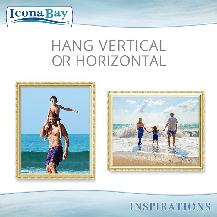 8x10 (20x25 cm) Picture Frames , Beautifully Detailed Molding, Contemporary Picture Frame Set, Wall Mount or Table Top, Inspirations Collection, (Gold, 6 Pack) - Just Closeouts Canada Inc.669002365458