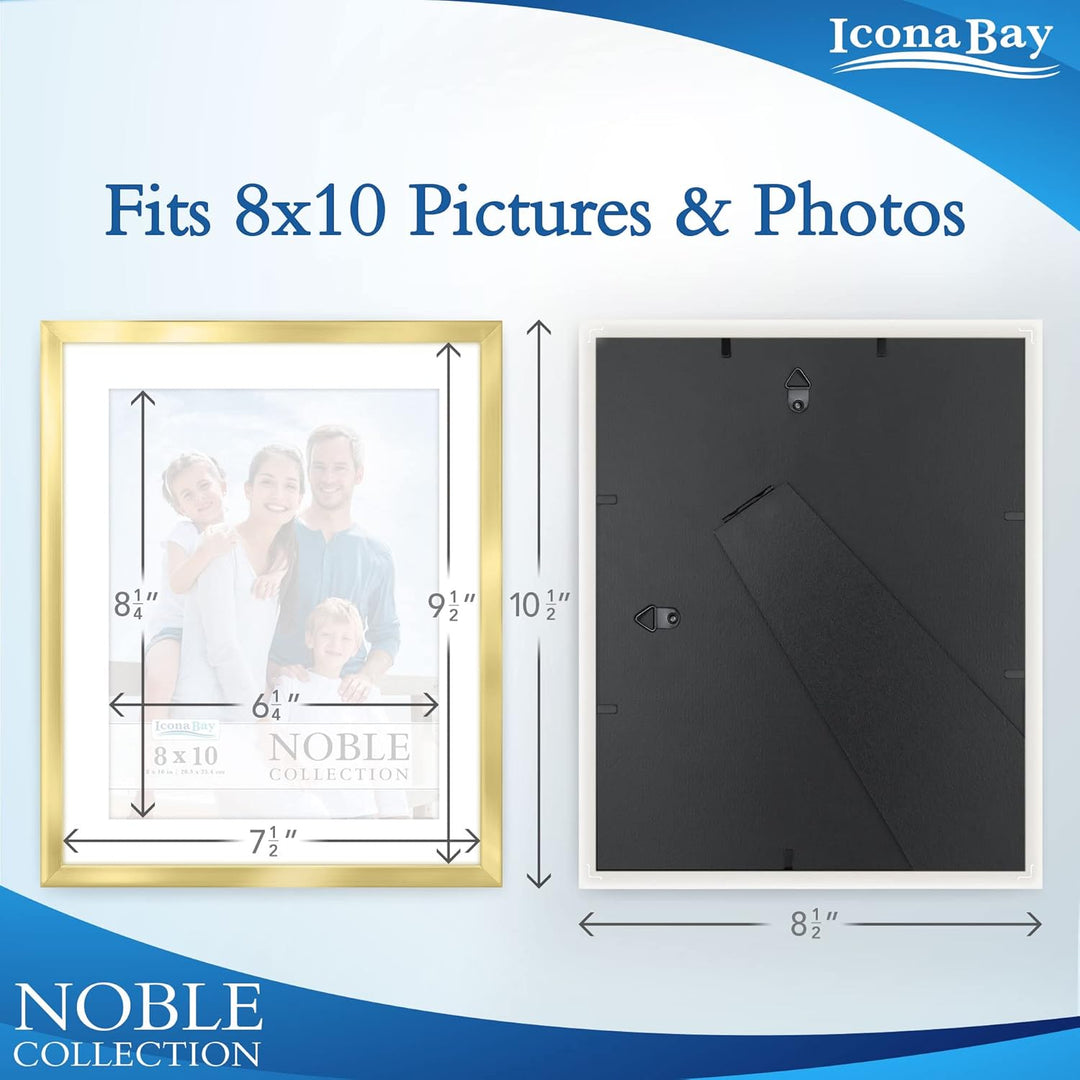 8x10 (20x25 cm) Picture Frames, Modern Professional Frame Set, Noble Collection, (Gold, 6 Pack) - Just Closeouts Canada Inc.00810023782018
