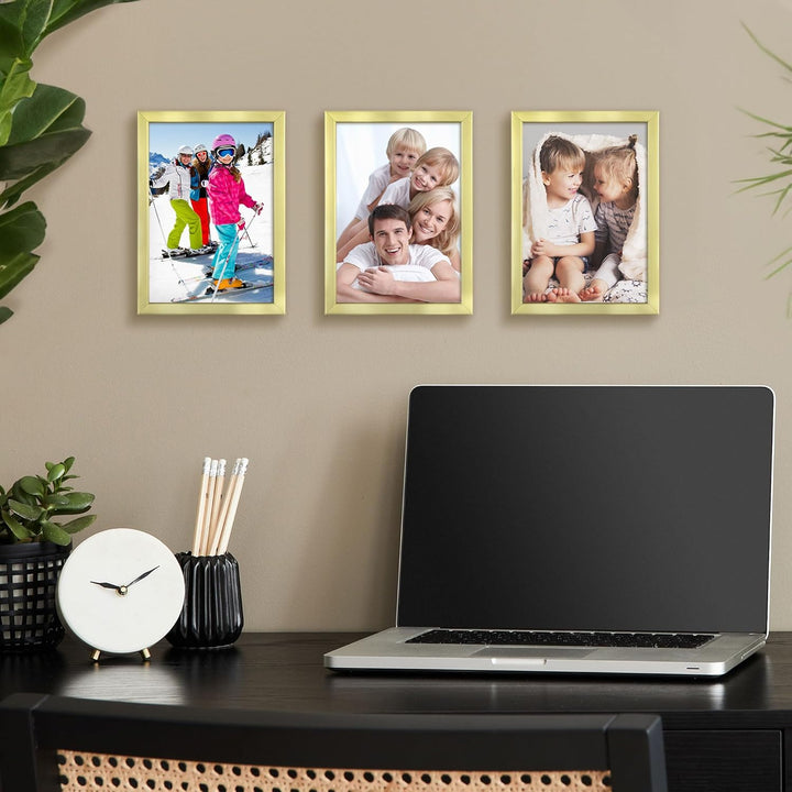 8x10 (20x25 cm) Picture Frames, Modern Professional Frame Set, Noble Collection, (Gold, 6 Pack) - Just Closeouts Canada Inc.00810023782018