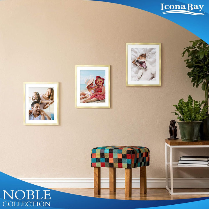 8x10 (20x25 cm) Picture Frames, Modern Professional Frame Set, Noble Collection, (Gold, 6 Pack) - Just Closeouts Canada Inc.00810023782018