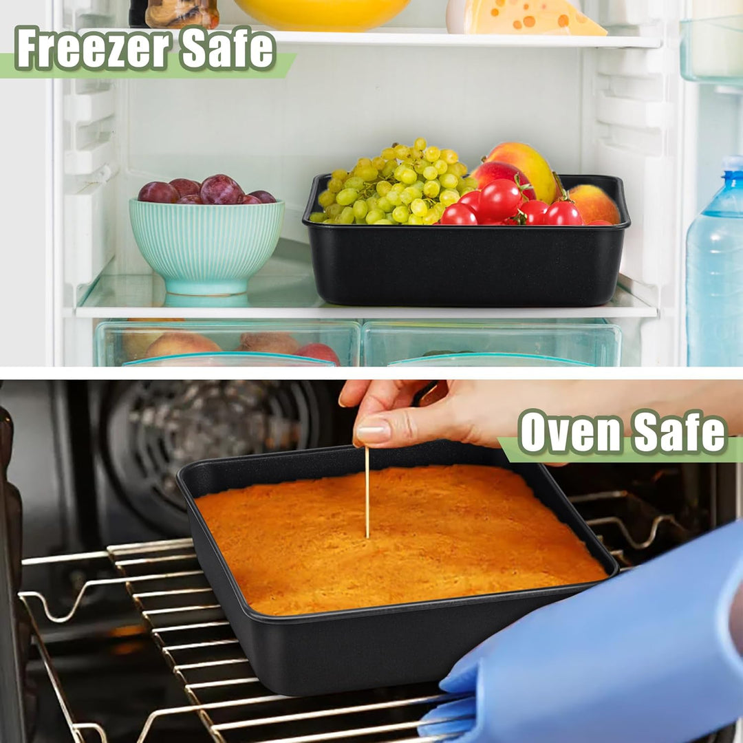 8x8 Inch Square Baking Pan, Nonstick Stainless Steel Square Cake Pans Set of 2, Metal Square Pan Set for Baking Cake Lasagna Brownies, Non - Toxic & Easy Release, Rust Free & Oven Safe - Just Closeouts Canada Inc.