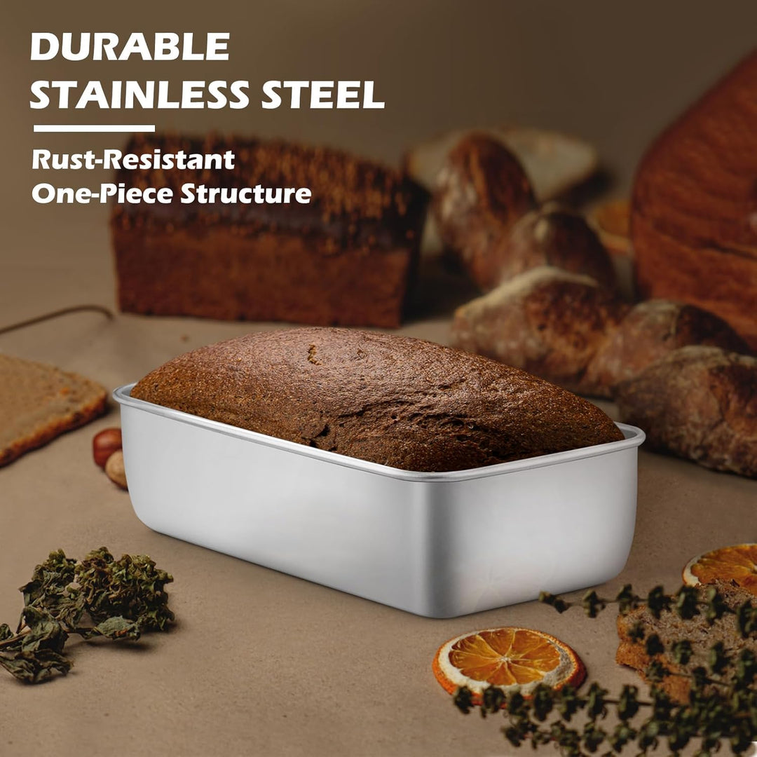 9” x 5” Bread Loaf Pans Set of 8, Heavy Duty Stainless Steel Loaf Pan for Meatloaf, Cakes, Brownies, Lasagnas, Dishwasher Oven Safe - Just Closeouts Canada Inc.