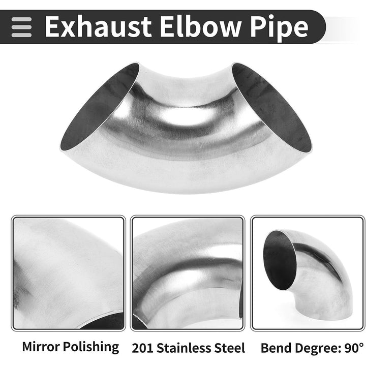 90° Stainless Steel Mandrel-Bend Exhaust Elbow, 2.35-Inch OD - Just Closeouts Canada Inc.