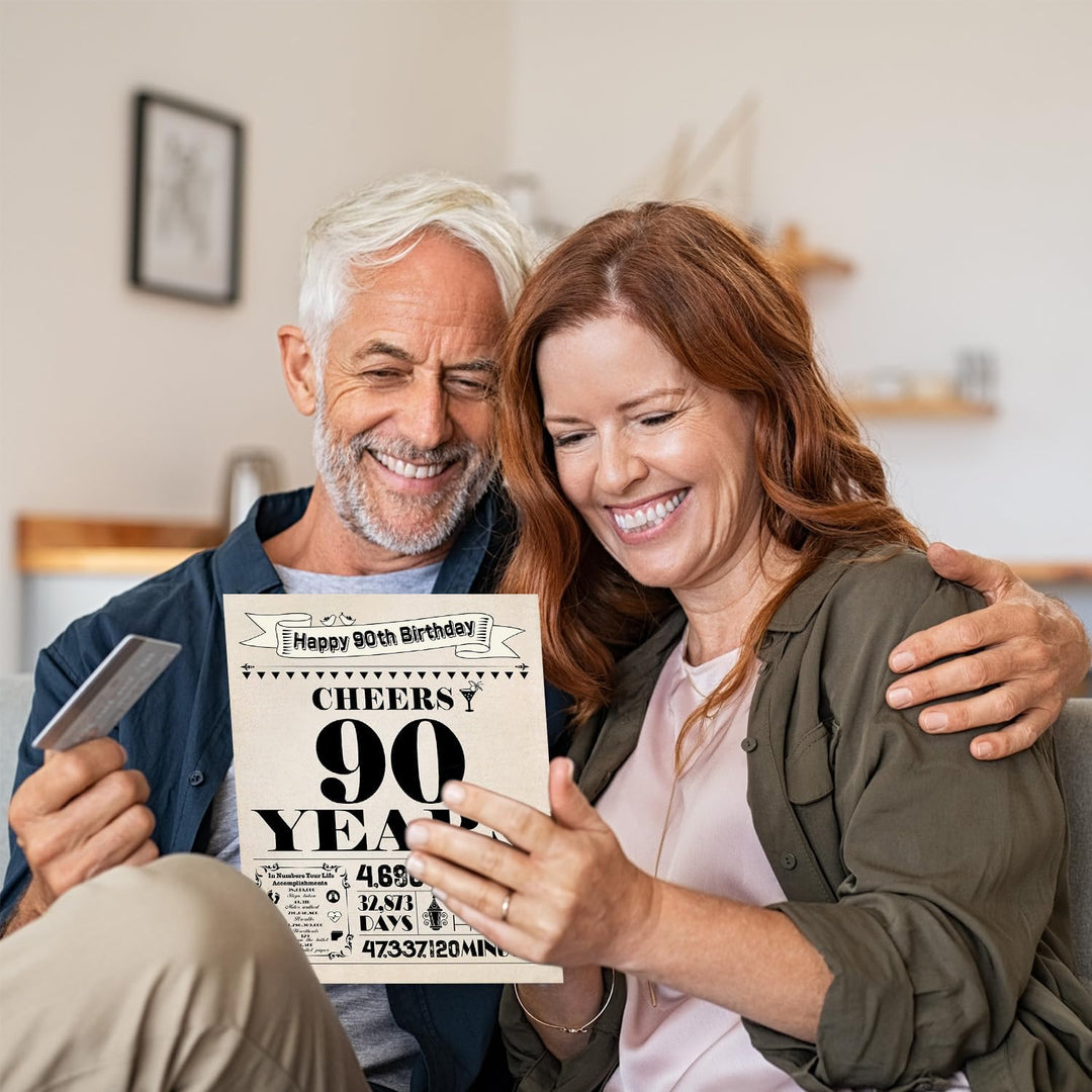 90th Birthday Card, 90th Birthday Decorations for Women Men, 90th Birthday Gifts for Grandma Grandpa, Back in 1935 Birthday Card - Just Closeouts Canada Inc.