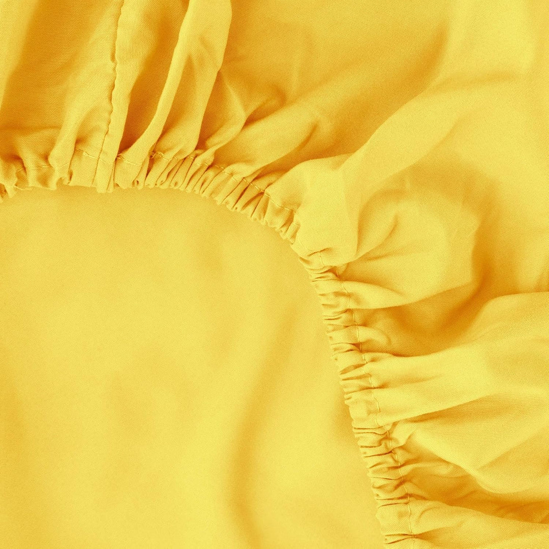 Ghooss Yellow Full Sheets Extra Soft Bed Sheets Brushed Microfiber 1800 Sheets - Deep Pocket, Wrinkle & Fade Free - 4 Piece-Yellow,Full