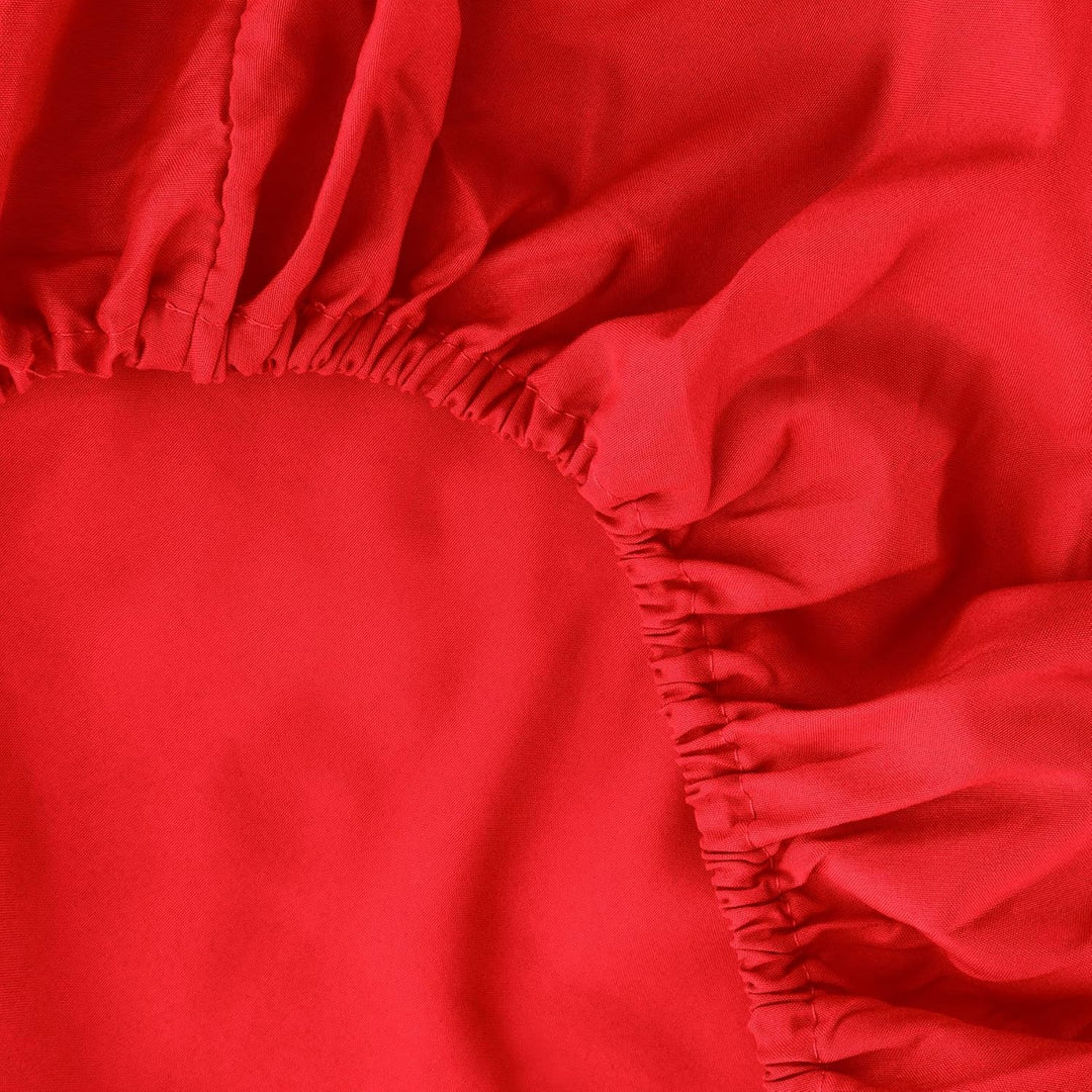 Ghooss Red Full Sheets Extra Soft Bed Sheets Brushed Microfiber 1800 Sheets - Deep Pocket, Wrinkle & Fade Free - 4 Piece-Red,Full