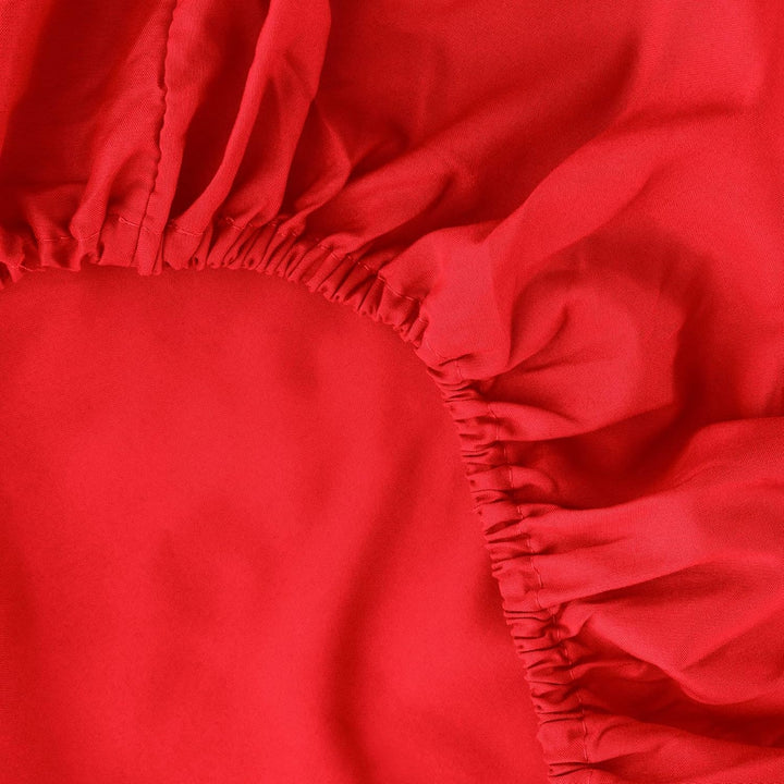 Ghooss Red Full Sheets Extra Soft Bed Sheets Brushed Microfiber 1800 Sheets - Deep Pocket, Wrinkle & Fade Free - 4 Piece-Red,Full