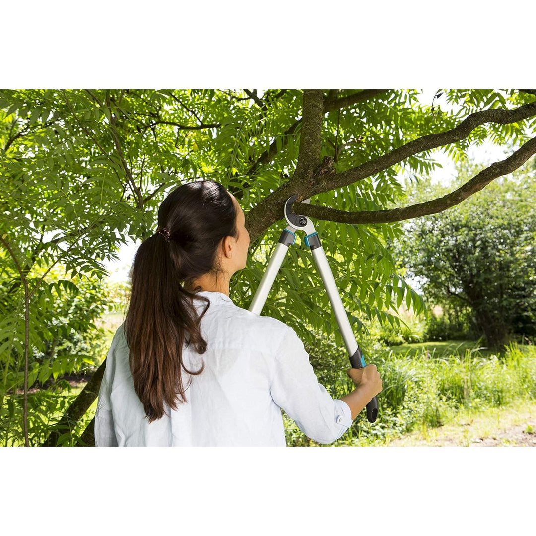 Gardena EasyCut 680 A Pruning Lopper, Anvil Pruning Lopper for Cutting Hard, Dry Wood, Non-Stick Coating, ErgoTec Handle (12004-20), Black, Silver, Turquoise