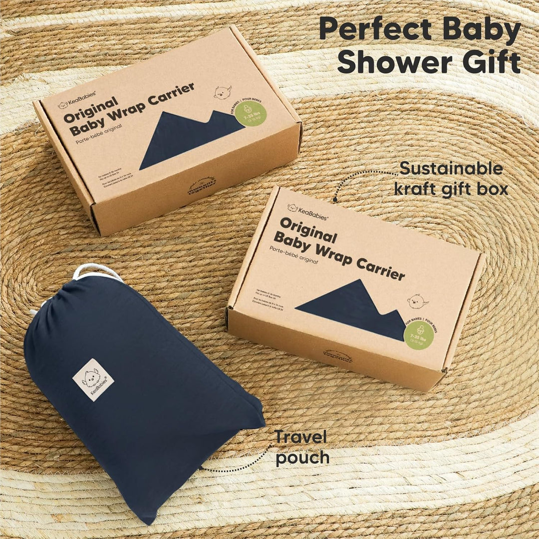 KeaBabies Baby Wrap Carrier - All in 1 Original Baby Carrier Newborn To Toddler Sling, Easy to Wear, Hands Free Bonding, Lightweight, Breathable Infant Wraps (Midnight)