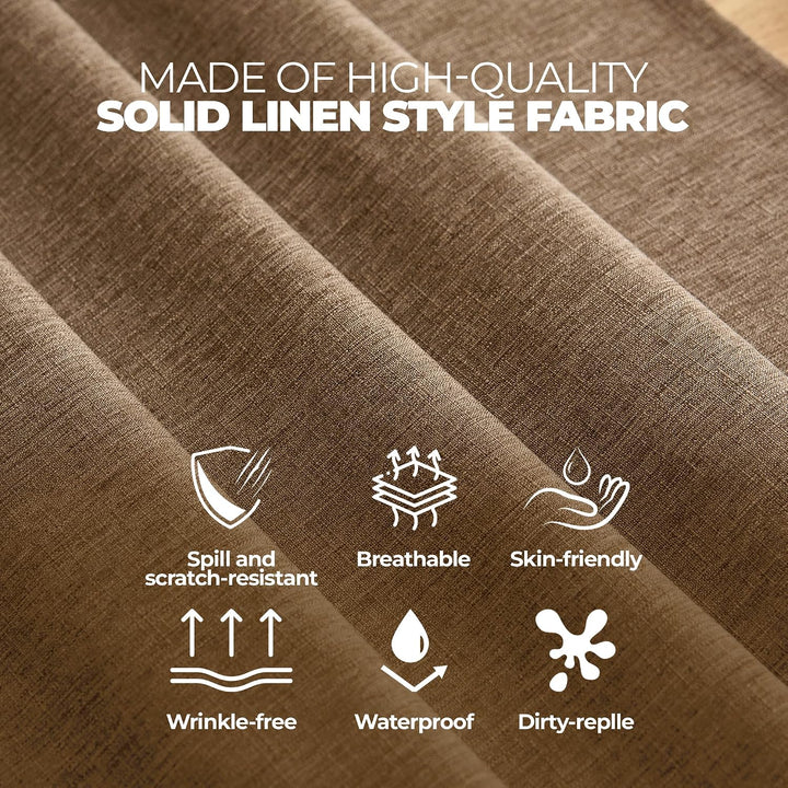 Rectangle Waterproof Dining Table Cloth for Kitchen, Dirty-repelling Linen Table Cover for Coffee Table, Anti-Scratch Table Cloth for Dining Room (Oblong, 60 x 84 inch (Rectangular), Coffee)
