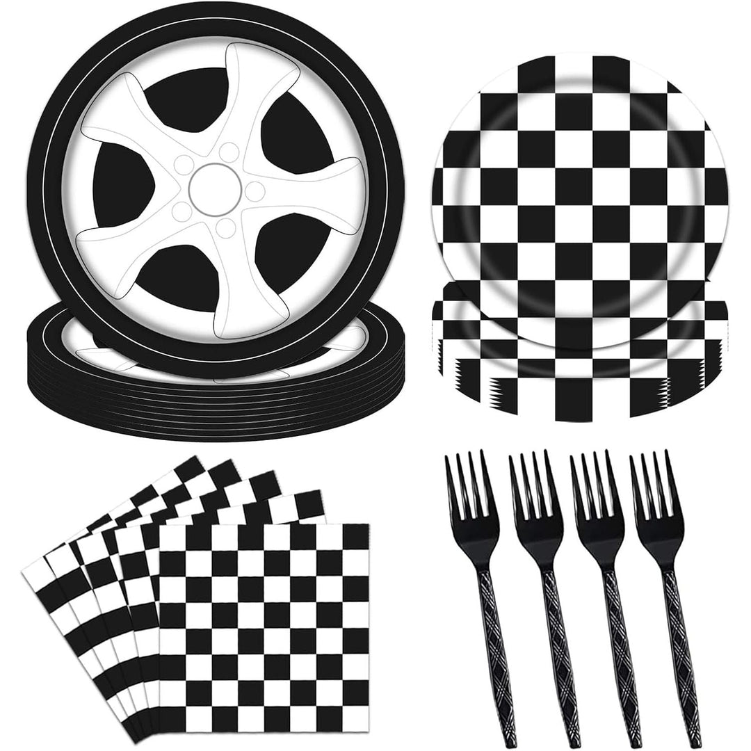Plate Delivery Racing 96PCS Racing Car Plates and Napkins Birthday Party Tableware Set Boys ...