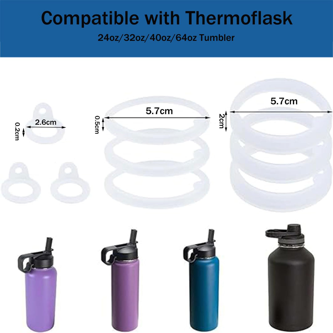 9Pcs Water Bottle Gasket Replacement, 3 Styles Thermoflask Washers, Silicone Sealing Rings Gaskets, Water Bottle Accessories, Airtight Silicone Gaskets for 40oz Bottle Straw Lid Chug Cap & Spout Parts - Just Closeouts Canada Inc.