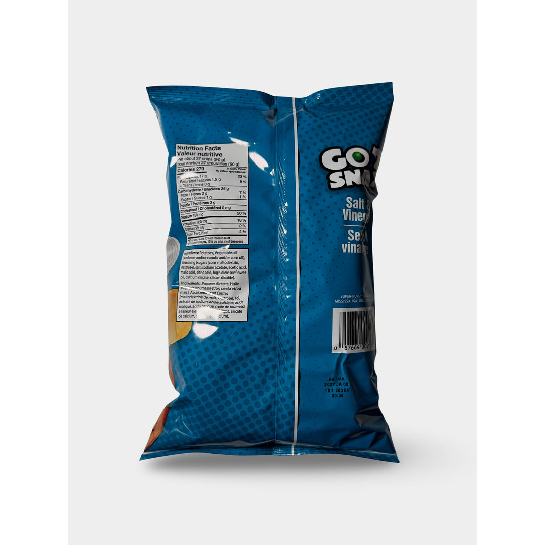 Go2Snax Salt & Vinegar Potato Chips, 140g