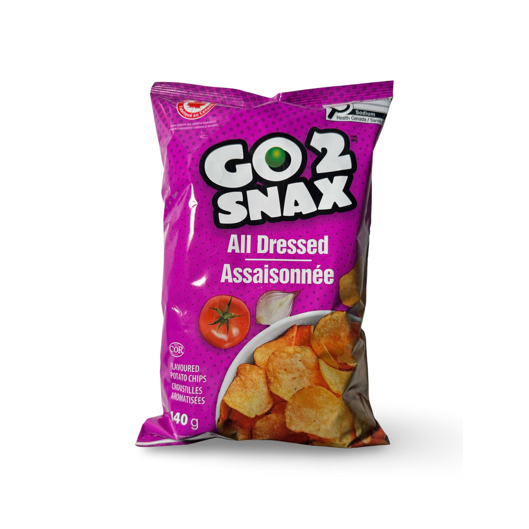Go2Snax All Dressed Potato Chips, 140g