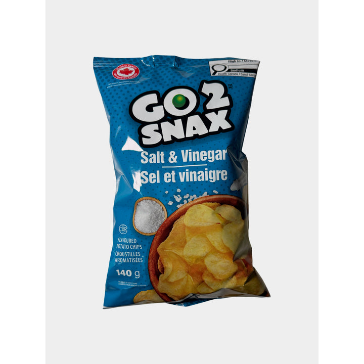 Go2Snax Salt & Vinegar Potato Chips, 140g