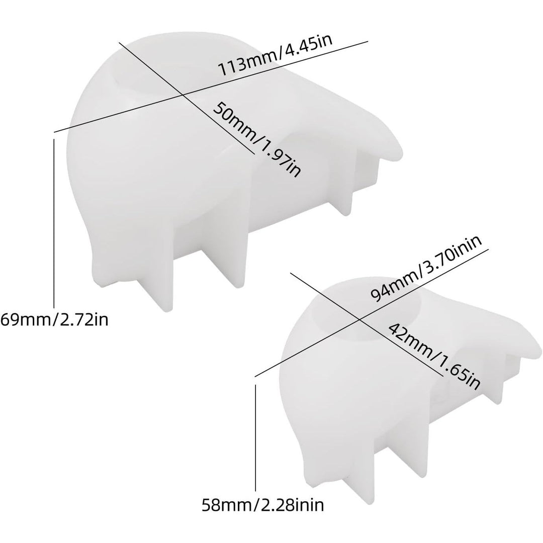 Two white bird-shaped silicone resin molds, view 2