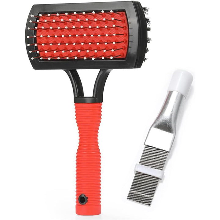 Two-piece air conditioner coil cleaning brush and fin comb kit, view 1