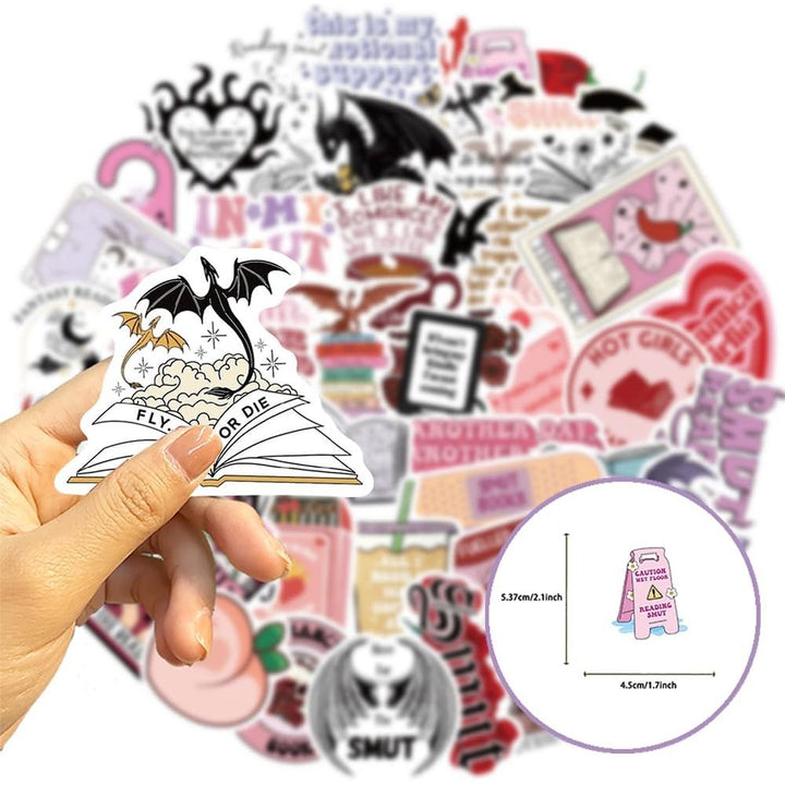 52-piece bookish reading sticker pack for adults, view 3