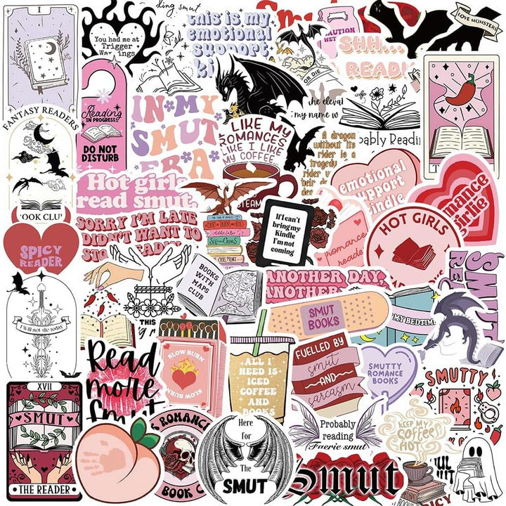 52-piece bookish reading sticker pack for adults, view 5