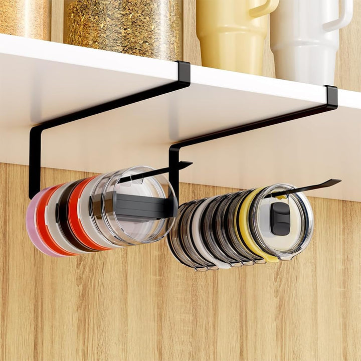 Black under-cabinet tumbler lid and paper towel holder, view 5