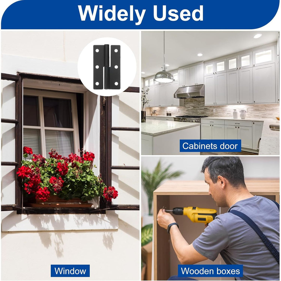 Black 2.5-inch left-handed lift-off hinges, view 5