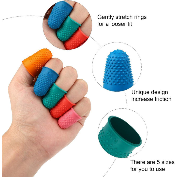 Assorted-colour reusable rubber fingertip caps, photo 3