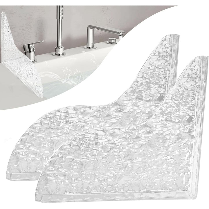 Clear self-adhesive shower corner splash guards, photo 1